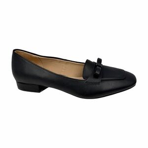 LifeStride Women's Claudine Block Heel Flats Black Faux Leather Size 7W